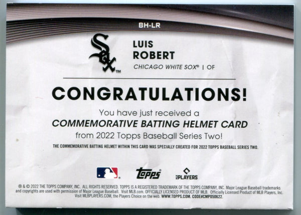 Luis Robert 2022 Topps Commemorative Batting Helmet Card #BHLR