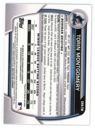 Torin Montgomery 2023 Topps 1st Bowman Chrome #CPA-TM