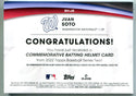 Juan Soto 2022 Topps Commemorative Batting Helmet Card #BHJS