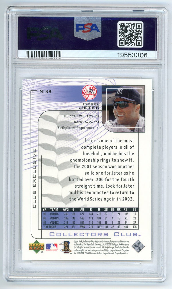 Derek Jeter 2002 Upper Deck Collector's Club #MLB8 PSA MT 10