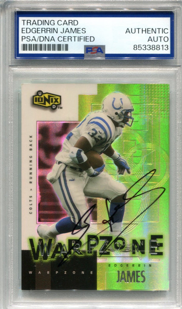 Edgerrin James 2000 Upper Deck Warpzone #WZ4 PSA Auto Auth Card