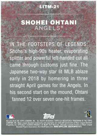 Shohei Ohtani Topps Legends in the Making Black Rookie Card 2018