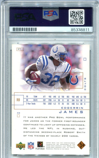 Edgerrin James 2001 Upper Deck Pros & Prospects #37 PSA Auto Auth