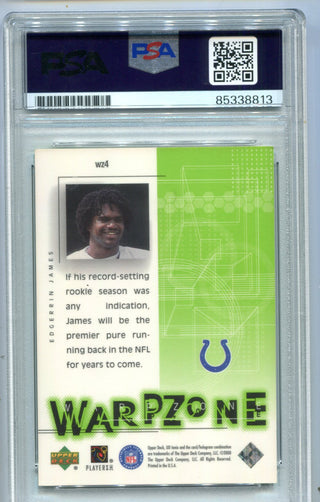 Edgerrin James 2000 Upper Deck Warpzone #WZ4 PSA Auto Auth Card