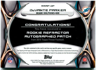 DeVante Parker Topps Finest Rookie Patch Auto 10/35