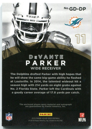 DeVante Parker Panini Black Gold Grand Debut Autograph Rookie Patch 2015 45/99