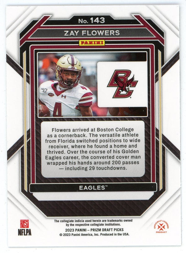 Zay Flowers 2023 Panini Prizm Rookie Card #143