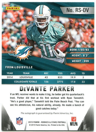 DeVante Parker Panini Rookies and Stars Auto 11/50 2015