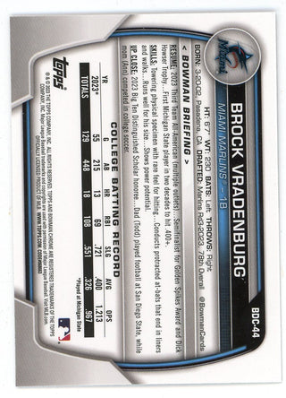 Brock Vradenburg 2023 Topps 1st Bowman Chrome #BDC-44