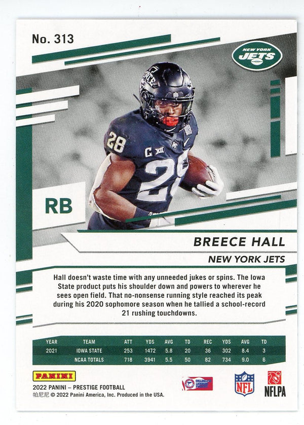 Breece Hall 2022 Panini Prestige Rookie Card #313