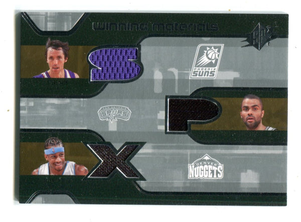 2007-08 Upper Deck SPX Winning Materials Iverson/Nash/Parker Jersey Card #NIP