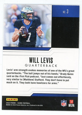 Will Levis 2023 Panini Score Silver Protential #3