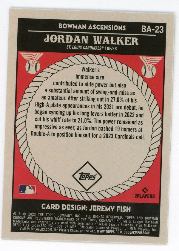 Jordan Walker 2023 Topps Ascensions Rookie Card #BA-23