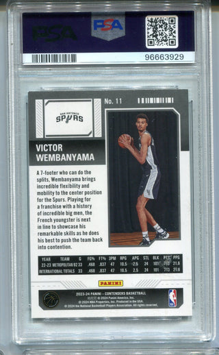 Victor Wembanyama 2023 Panini Contenders #11 PSA 9 Card