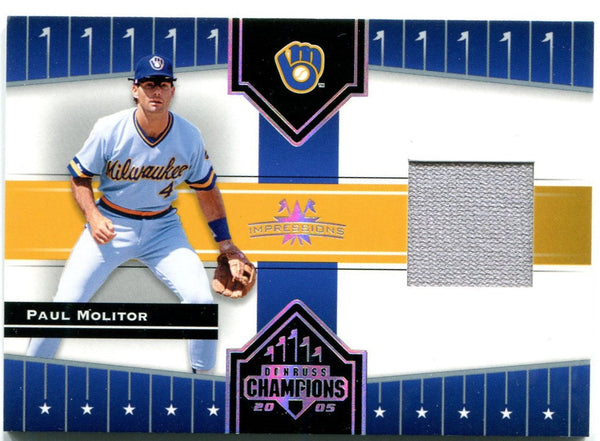 Paul Molitor 2005 Donruss Champions Jersey Card