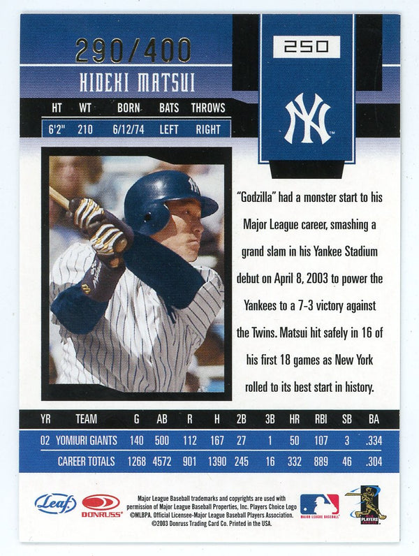 Hideki Matsui 2003 Donruss New Generation #250