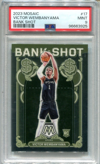 Victor Wembanyama 2023 Mosaic #17 Bank Shot PSA 9 Card