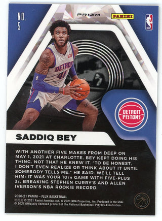 Saddiq Bey 2020-21 Panini Flux Rookie InFlux #5