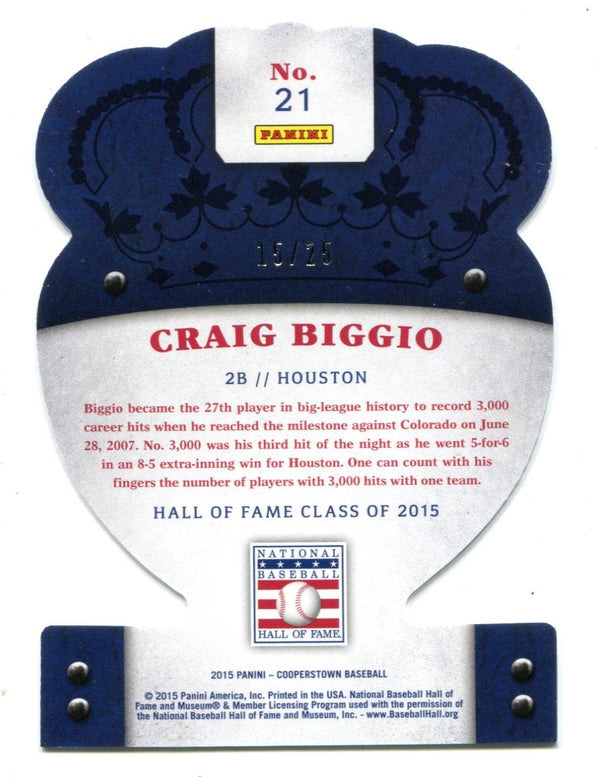 Craig Biggio 2015 Panini Cooperstown Crown Royale Blue #21 Card 15/25