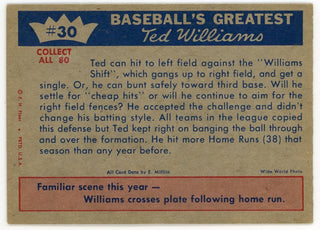 Ted Williams 1959 Fleer Baseball Card #30 1946- Beating The Williams Shift