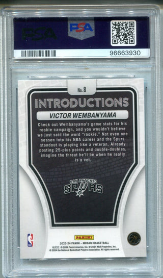 Victor Wembanyama 2023 Mosaic #8 PSA GEM MT 10 Card