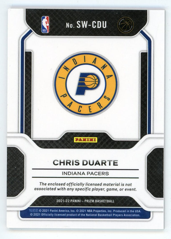 Chris Duarte 2021 Panini Prizm Sensational Swatches Rookie Card Patch Relic #SW-CDU