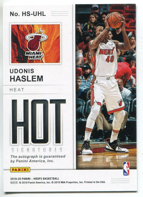 Udonis Haslem Autographed 2019-20 Panini NBA Hoops Hot Signatures Card