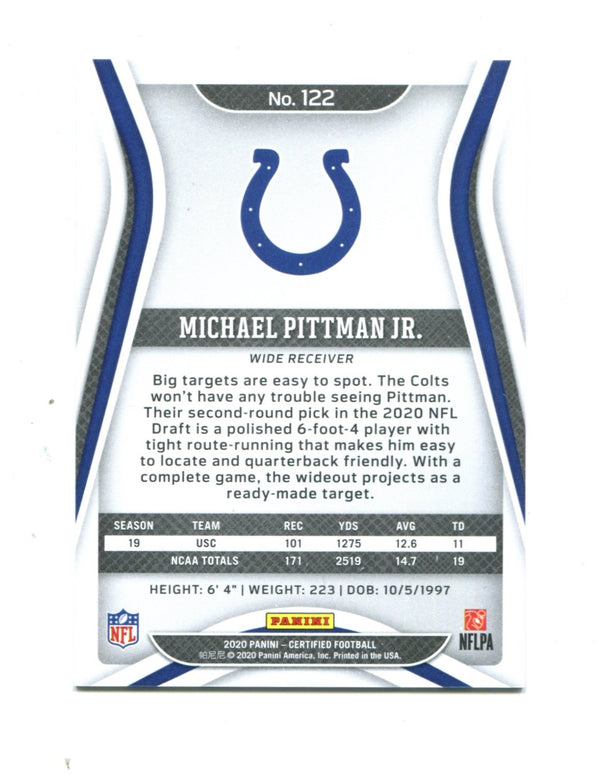 Michael Pittman JR. 2020 Panini Blue Certified Rookie #122 Card 18/50