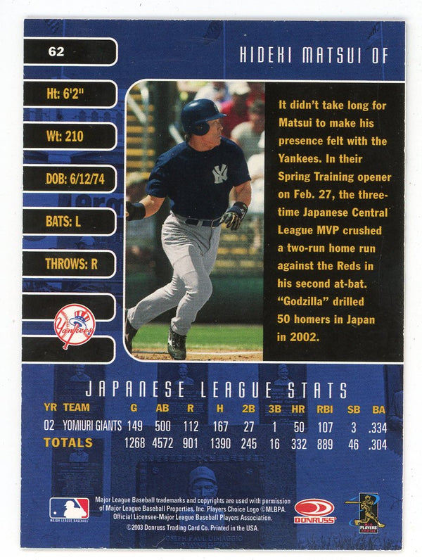 Hideki Matsui 2003 Donruss Studio #62