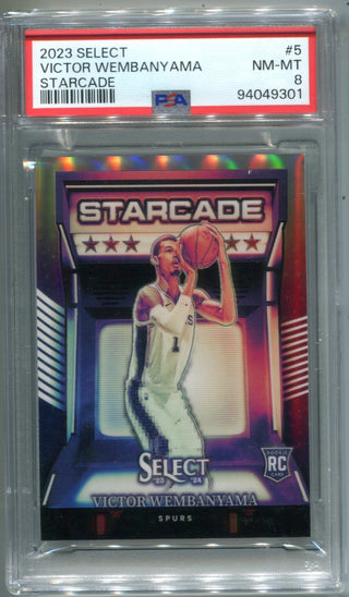 Victor Wembanyama 2023 Select Starcade #5 PSA 8 Card