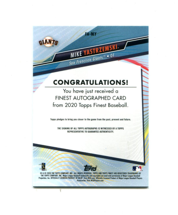 Mike Yastrzemski 2020 Topps Finest Autographed Issue #FA-MY Card