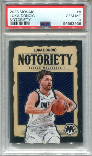 Luka Doncic 2023 Mosaic Notoriety #8 PSA 10 Card