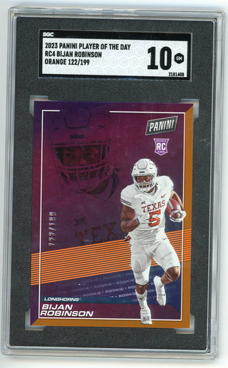 Bijan Robinson 2023 Panini Player of the Day #RC4 Orange /199 SGC 10