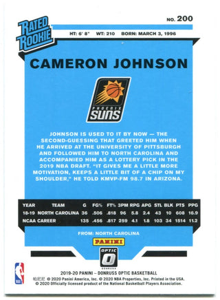 Cameron Johnson Panini Donruss Rated Rookie 2019