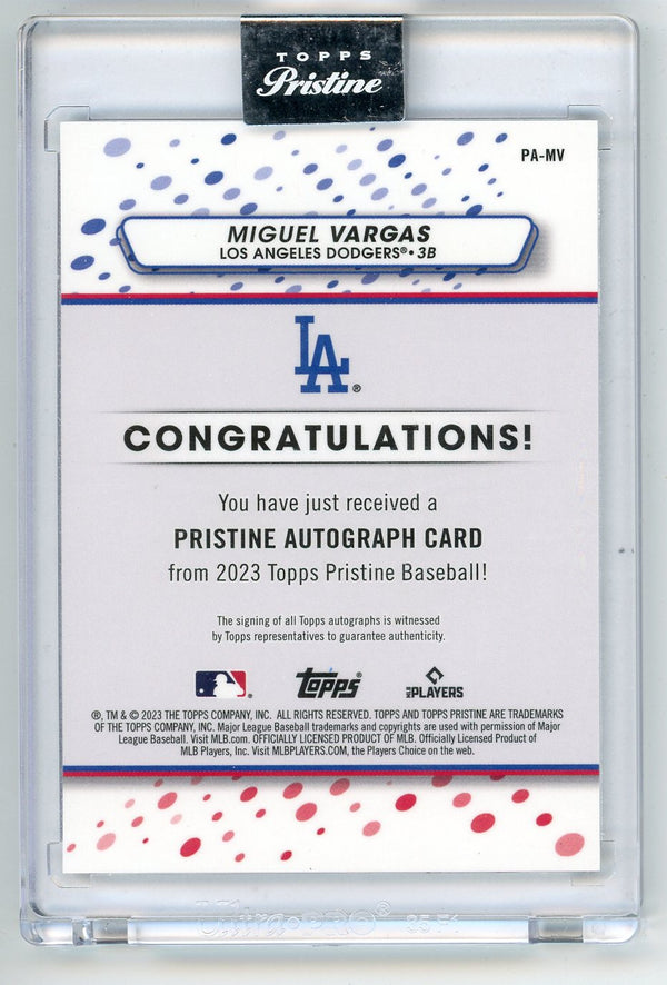 Miguel Vargas 2023 Topps Pristine Autographed Card #PA-MV