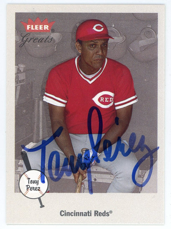 Tony Perez 2002 Fleer Greats Autographed Card