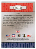 Bobby Doerr/ Carl Yastrzemski/ Manny Ramirez 2004 Donruss Throwback Threads Generations #G-10