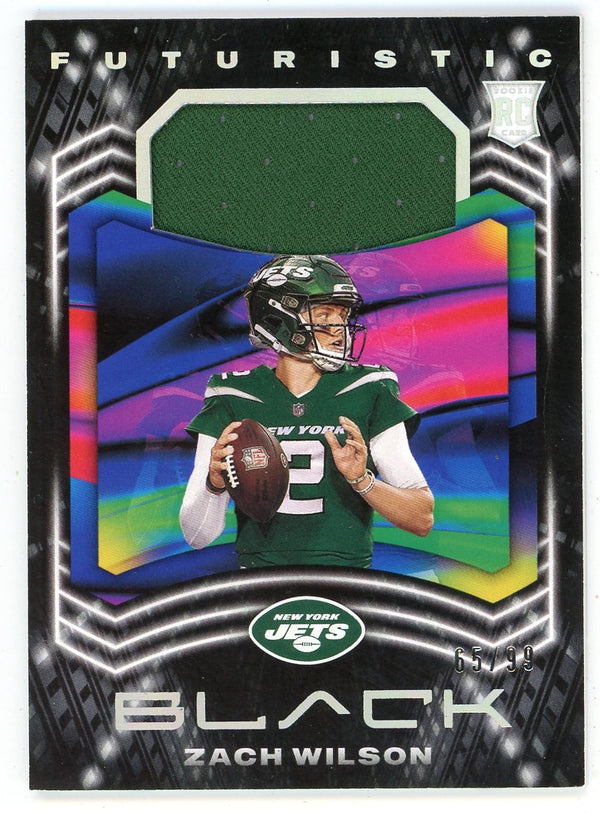 Zach Wilson 2021 Panini Black Futuristic Patch Relic Rookie Card #F-ZW