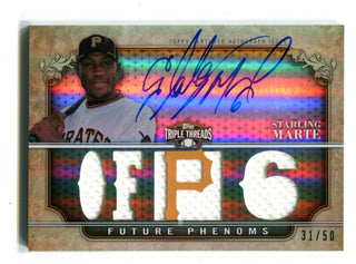 Starling Marte Autographed 2013 Topps Triple Threads Future Phenoms  #146 Card