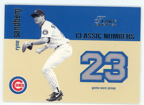 Ryne Sandberg 2003 Fleer Greats Classic Numbers Patch Relic