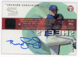 Ben Sheets Autographed 2002 Topps Pristine #PE-BS