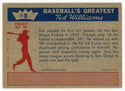 Ted Williams 1959 Fleer Baseball Card #8 1937 - First Full Season