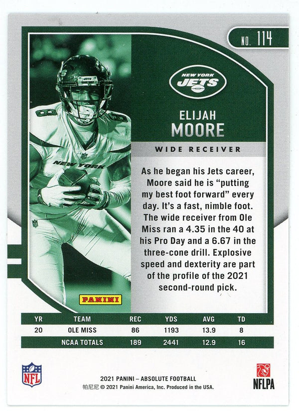 Elijah Moore 2021 Panini Absolute Rookie Card #114