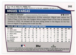 Miguel Vargas 2023 Topps Orange Reflective BL #202 Card