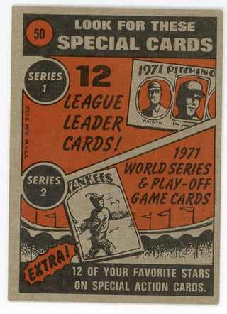 Willie Mays 1971 In Action World Series & Play-off Game Card #50