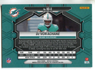 De'Von Achane 2023 Panini Mosaic NFL Debut Pink Camo Prizm Rookie Card #ND-8