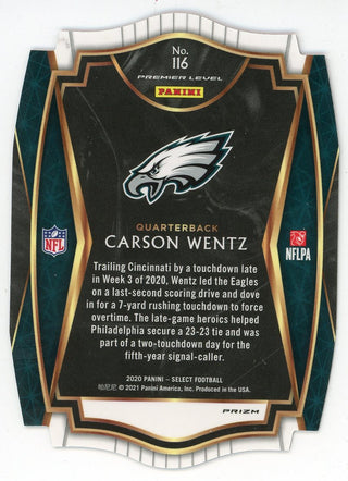 Carson Wentz 2020 Panini Select Red Prizm #116