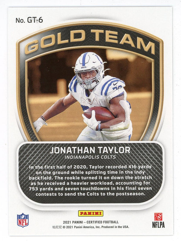 Jonathan Taylor 2021 Panini Certified Gold Team #GT-6