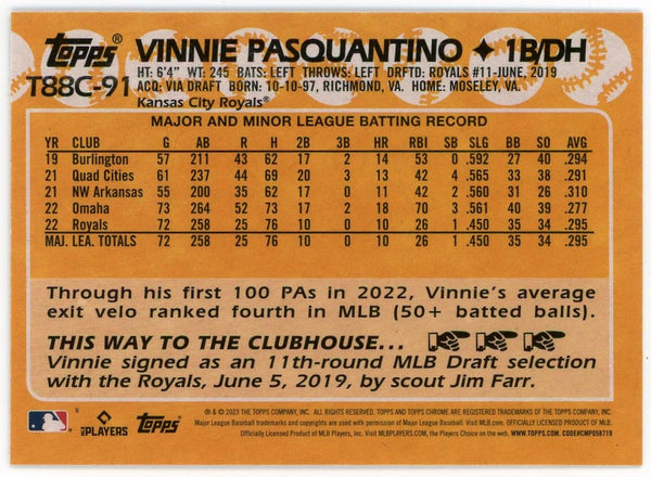 Vinnie Pasquantino 2023 Topps Chrome 35th Anniversary #T88-91 Card