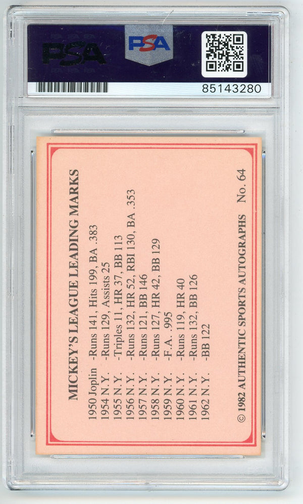 Mickey Mantle Autographed 1974 Visit Card PSA Authentic Auto